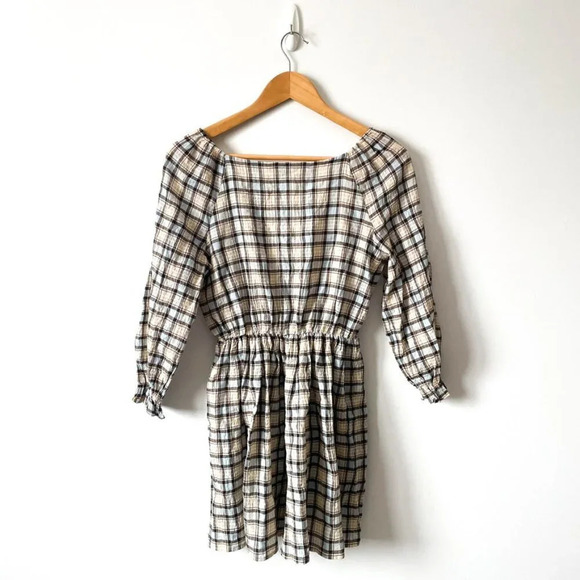 Zara Plaid Checker Long Sleeve Crinkle Romper Size XS - Picture 4 of 6